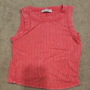 Zenana Ribbed Semi-Cropped Tank – Coral, Small